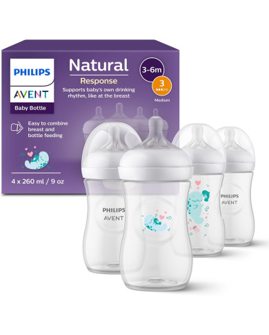 PHILIPS AVENT NATURAL RESPONSE lutipudelite komplekt 260 ml – 4 tk