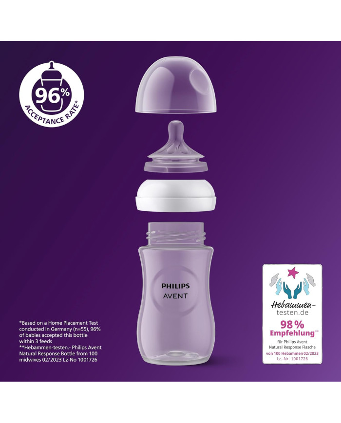 PHILIPS AVENT NATURAL RESPONSE lutipudelite komplekt 260 ml – 4 tk
