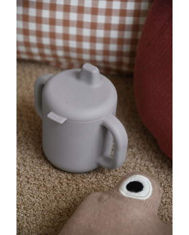 BEABA silikoonist 2-in-1 harjutustass, Pebble