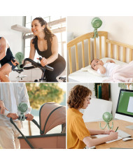 MOMCOZY KAASASKANTAV KÄRUVENTILAATOR, ROHELINE
