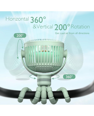 MOMCOZY KAASASKANTAV KÄRUVENTILAATOR, ROHELINE