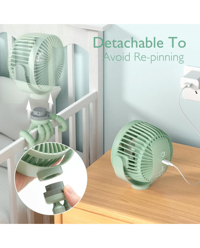 MOMCOZY KAASASKANTAV KÄRUVENTILAATOR, ROHELINE