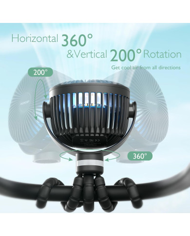 MOMCOZY KAASASKANTAV KÄRUVENTILAATOR, MUST
