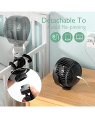MOMCOZY KAASASKANTAV KÄRUVENTILAATOR, MUST