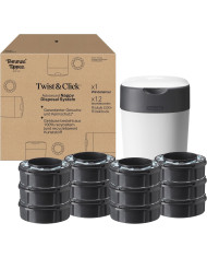 TOMMEE TIPPEE TWIST AND CLICK ADVANCED MÄHKMEKONTEINERI JA 12 KASSETI KOMPLEKT, WHITE
