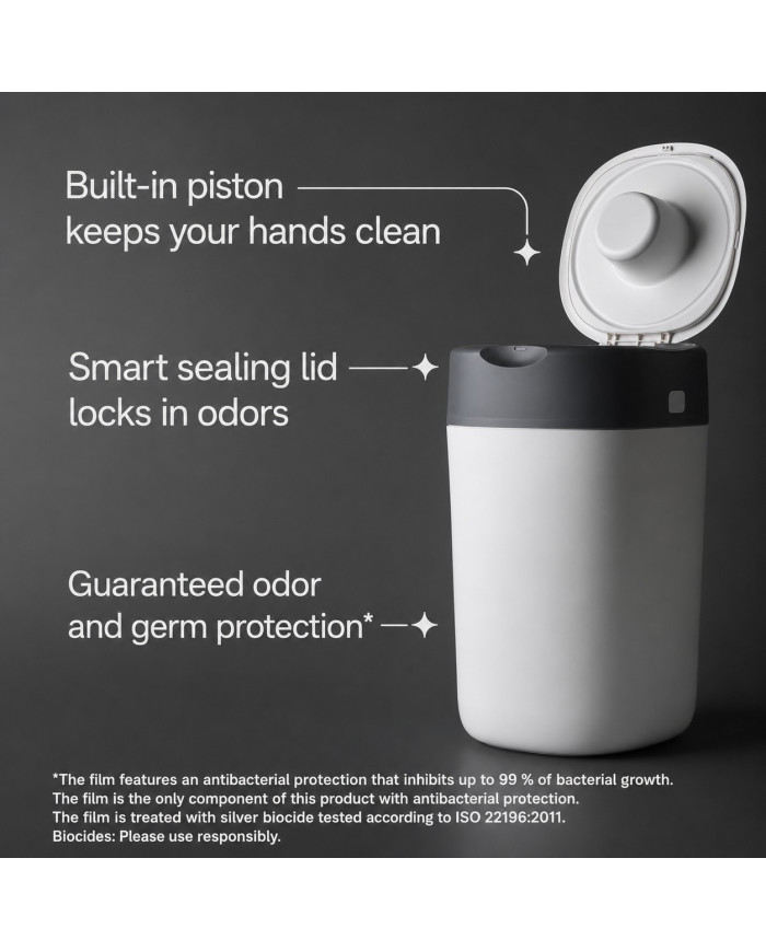 TOMMEE TIPPEE TWIST AND CLICK ADVANCED MÄHKMEKONTEINERI JA 12 KASSETI KOMPLEKT, WHITE