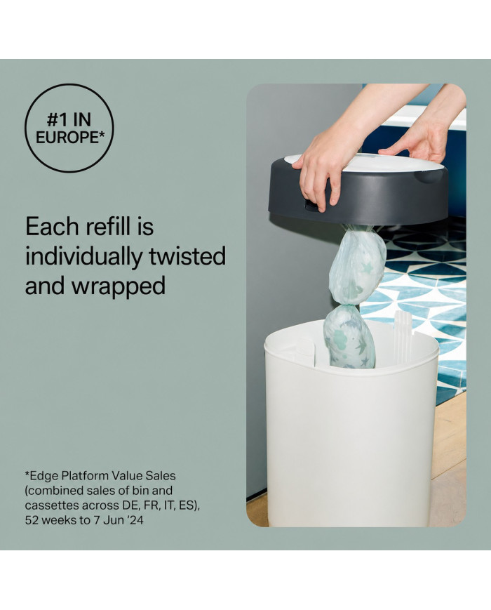 TOMMEE TIPPEE TWIST AND CLICK ADVANCED MÄHKMEKONTEINERI JA 12 KASSETI KOMPLEKT, WHITE