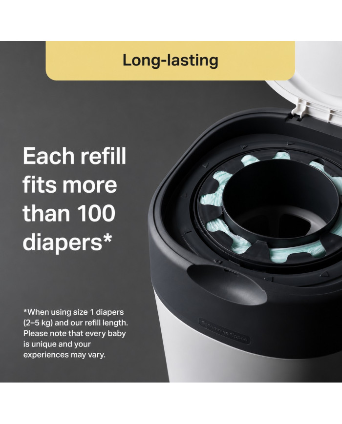 TOMMEE TIPPEE TWIST AND CLICK ADVANCED MÄHKMEKONTEINERI JA 12 KASSETI KOMPLEKT, WHITE