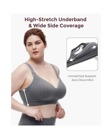 MOMCOZY PUUVILLANE IMETAMISrinnahoidja SUUREMALE RINNALE BUSTY, HALL, XL