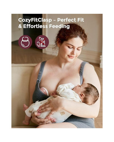 MOMCOZY PUUVILLANE IMETAMISrinnahoidja SUUREMALE RINNALE BUSTY, HALL, XL