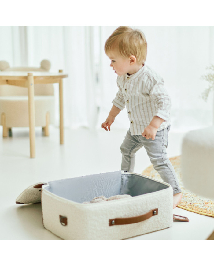CHILDHOME MINI TRAVELLER LASTE KOFFER, TEDDY OFF WHITE
