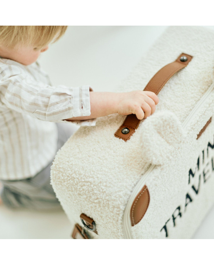 CHILDHOME MINI TRAVELLER LASTE KOFFER, TEDDY OFF WHITE