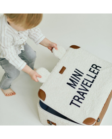 CHILDHOME MINI TRAVELLER LASTE KOFFER, TEDDY OFF WHITE