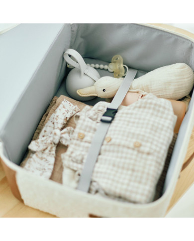 CHILDHOME MINI TRAVELLER LASTE KOFFER, TEDDY OFF WHITE