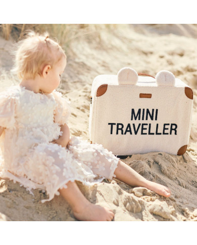 CHILDHOME MINI TRAVELLER LASTE KOFFER, TEDDY OFF WHITE