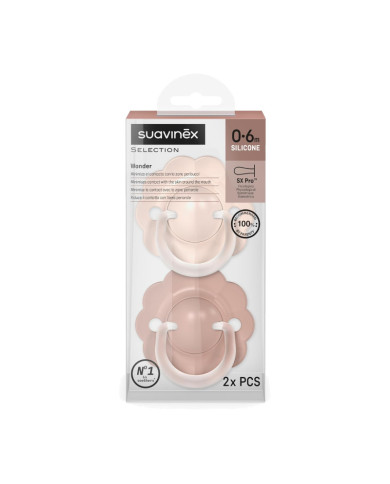 SUAVINEX FÜSIOLOOGILINE Lutt SX PRO WONDER, 0–6 KUUD, SOFT/DEEP PINK, 2 TK