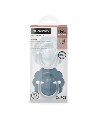 SUAVINEX FÜSIOLOOGILINE LUKS SX PRO WONDER, 0–6 KUUD, SOFT/DEEP BLUE, 2 TK