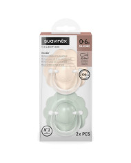 SUAVINEX FÜSIOLOOGILINE LUTT SX PRO WONDER, 0–6 KUUD, SOFT GREEN/BEIGE, 2 TK