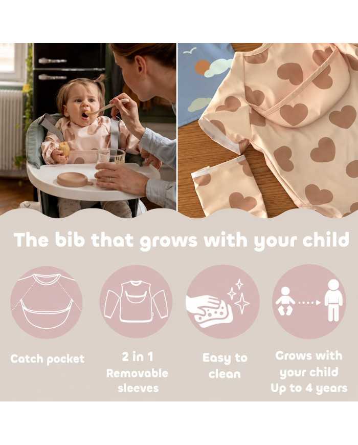 BEABA kaitsepluus 2in1 Big Love – laste riiete kaitse