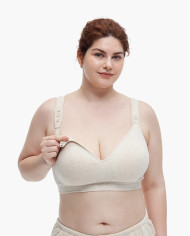 MOMCOZY Puuvillane Imetamisrinnahoidja Suurematele Rindadele - Oatmeal, Suurus L