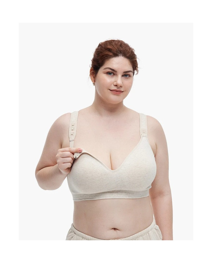 MOMCOZY Puuvillane Imetamisrinnahoidja Suuremale Rinnale - XL, Oatmeal