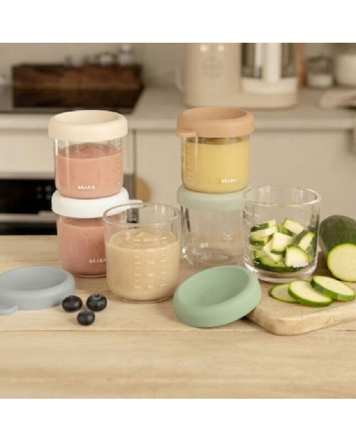 BEABA 6 TK KLAASIST TOIDUPURKIDE KOMPLEKT (250 ML), NATURAL COLOURS