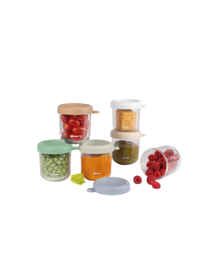 BEABA 6 TK KLAASIST TOIDUPURKIDE KOMPLEKT (250 ML), NATURAL COLOURS