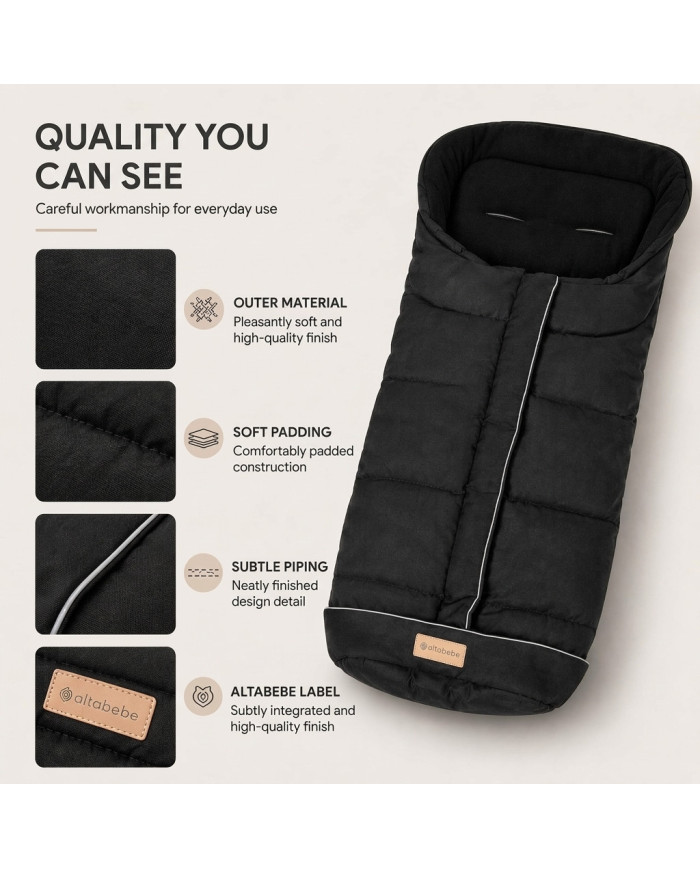 ALTABEBE UNIVERSAALNE SOOJAKOTT LAPSEVANKRILE AL2203, BLACK