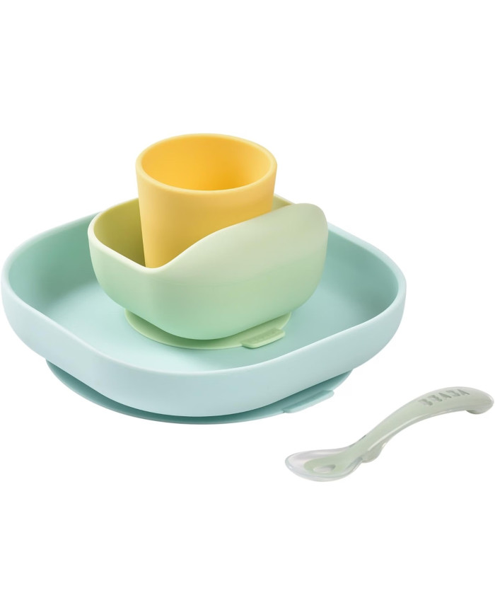 BEABA SILIKOONIST 4-OSALINE SÖÖGIKOMPLEKT, YELLOW