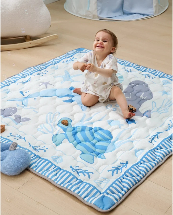 MOMCOZY beebi mängumatt „Blue Ocean“ 127x127 cm
