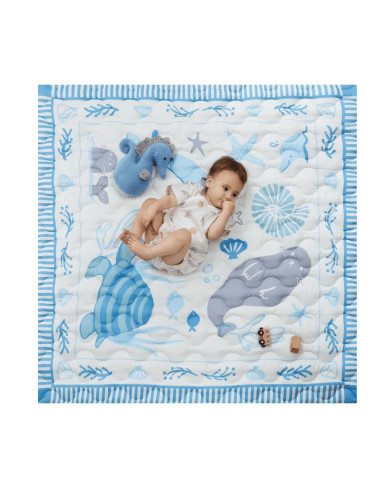 MOMCOZY beebi mängumatt „Blue Ocean“ 127x127 cm