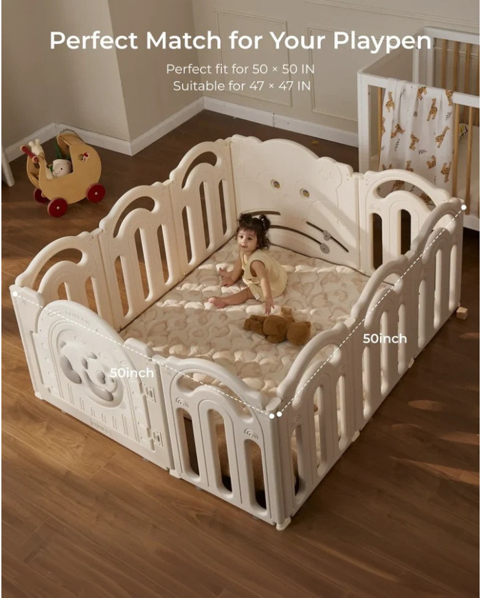 MOMCOZY beebi mängumatt „Leopard Brown“ 127 × 127 cm