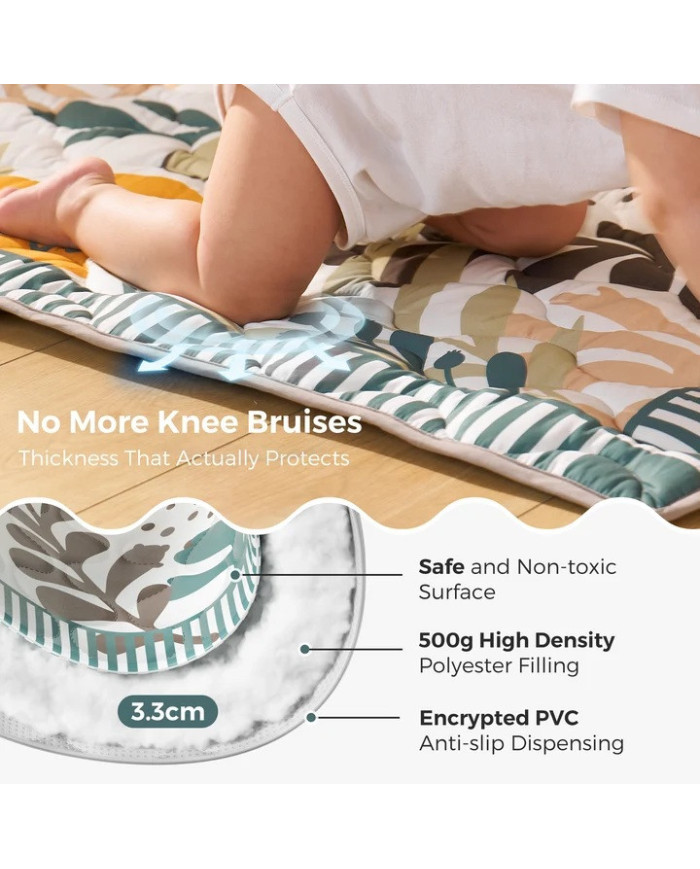 MOMCOZY Green Forest beebi mängumatt 127 × 127 cm