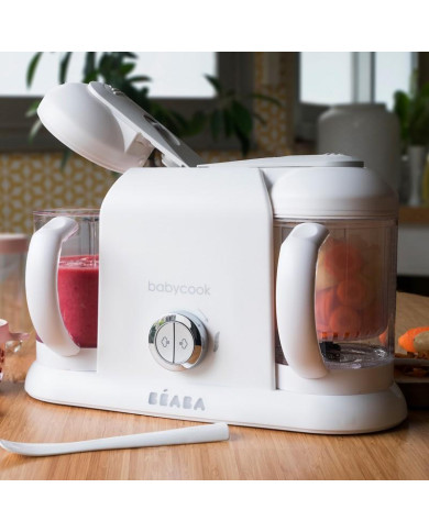 BEABA BABYCOOK PLUS BLENDER-AURUTI 4IN1, WHITE/SILVER